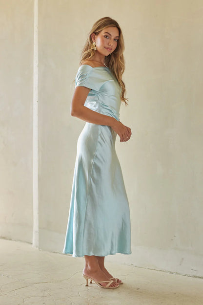 Kaiden Satin Cowl Midi Dress