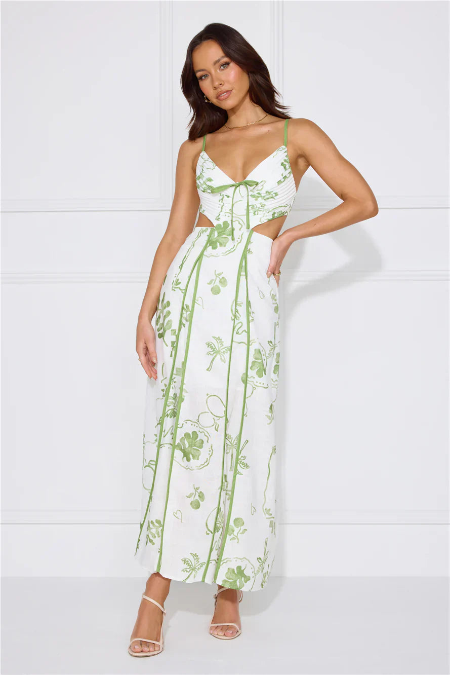 Summer Garden Maxi Dress Green