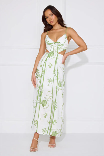 Summer Garden Maxi Dress Green