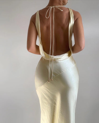 Cassandra Cowl Neck Maxi Dress - Butter