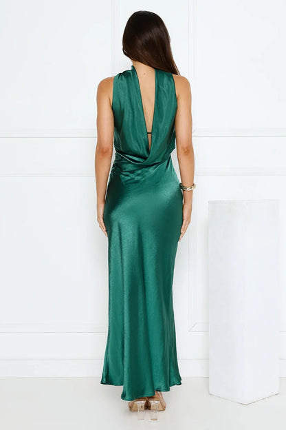 Precious Pearl Satin Maxi Dress