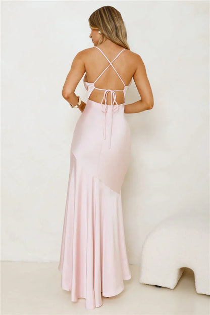 Modern Luxe Satin Maxi Dress Pink