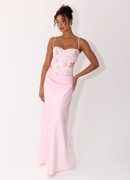 Euphoric Beaded Maxi Dress - Pink Everbloom