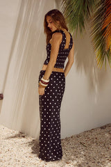 Blaine Maxi Skirt - Black Polka