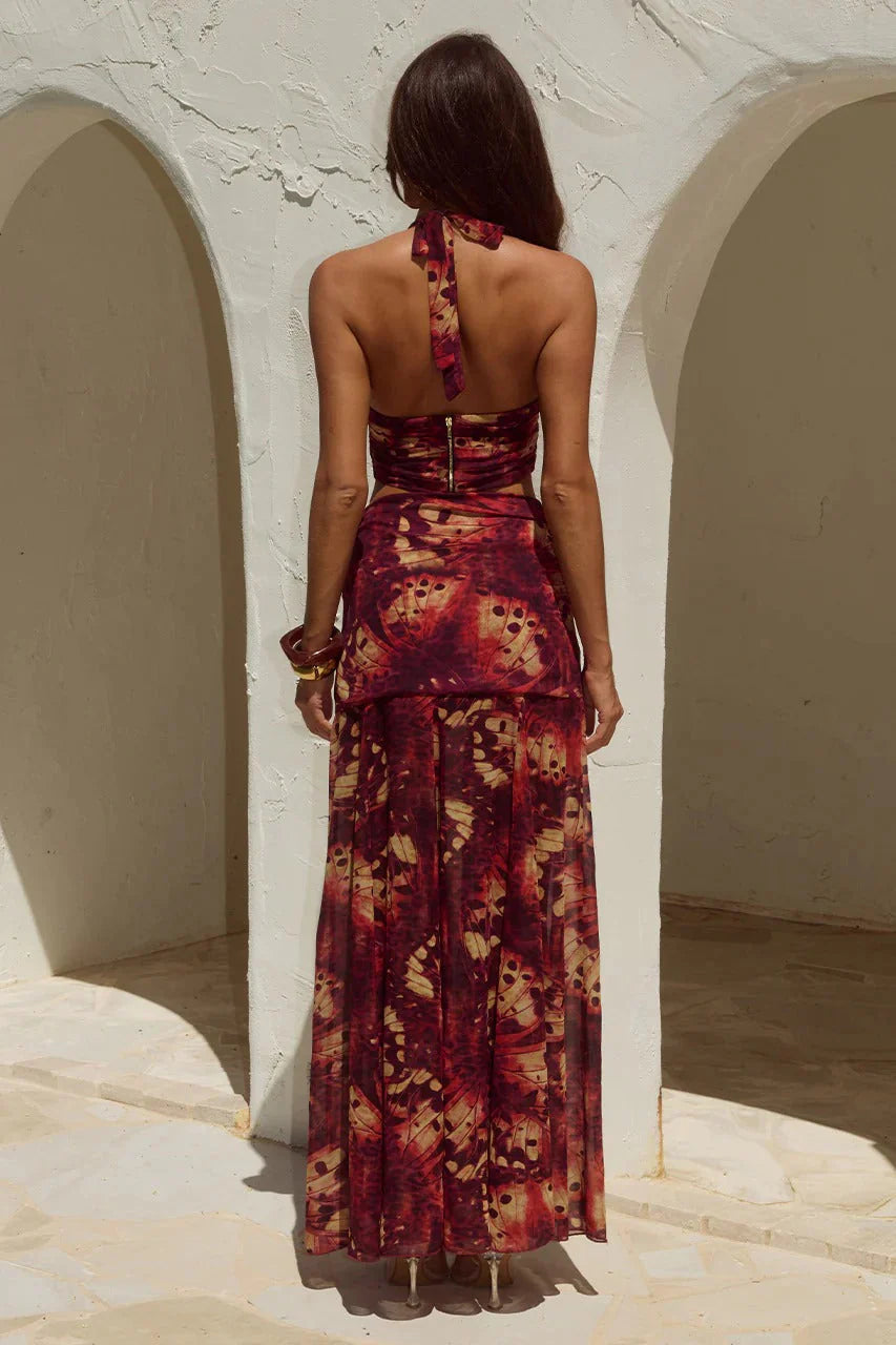 Valletta Maxi Skirt - Eliana Red