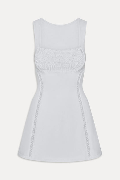 Ellie Knit Mini Dress - Optic White