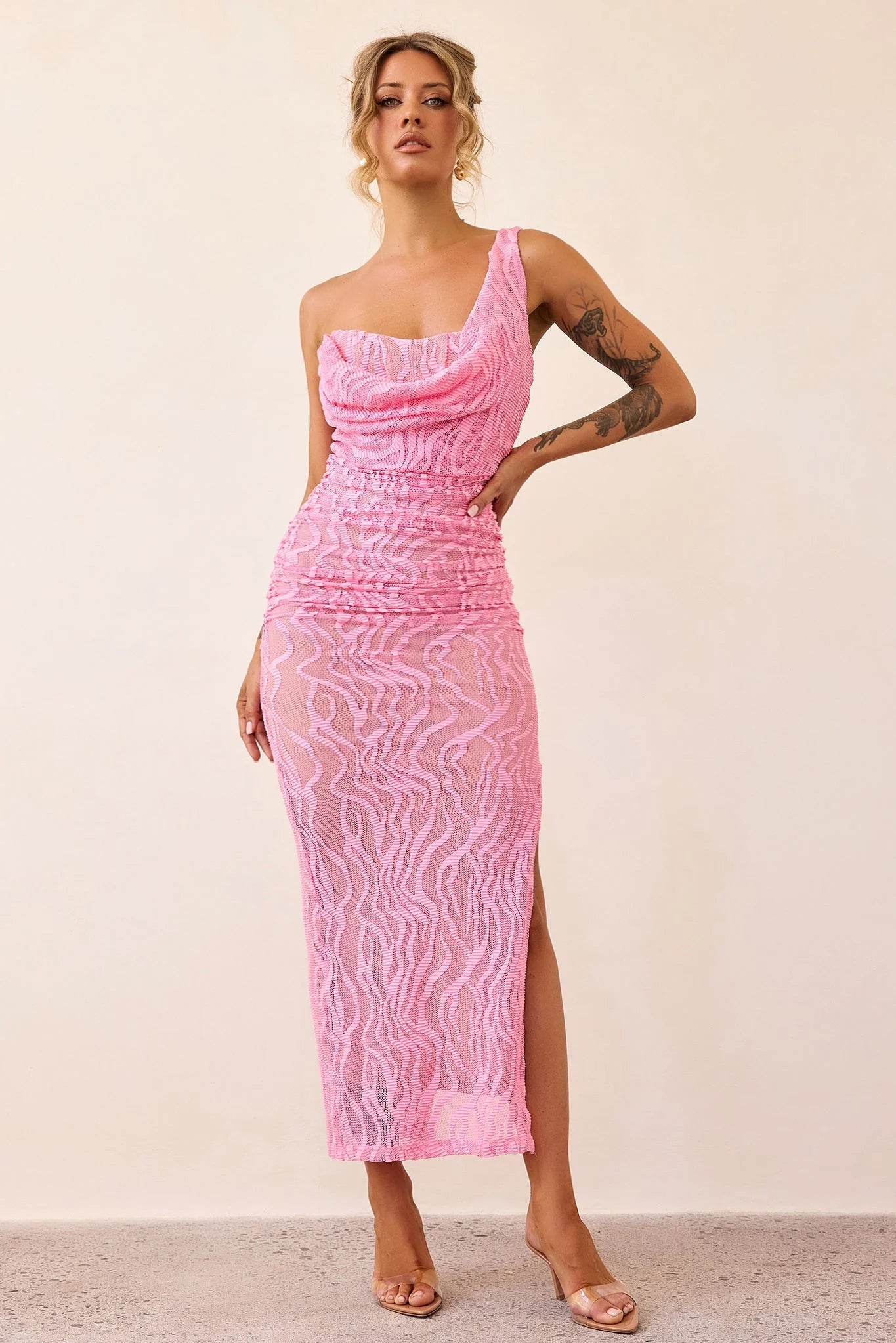Spotlight Lace Maxi Dress - Pink