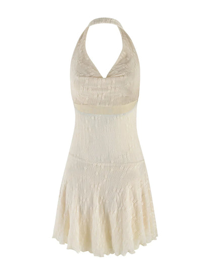 Fiorella Mini Dress - White : Lace : Cream
