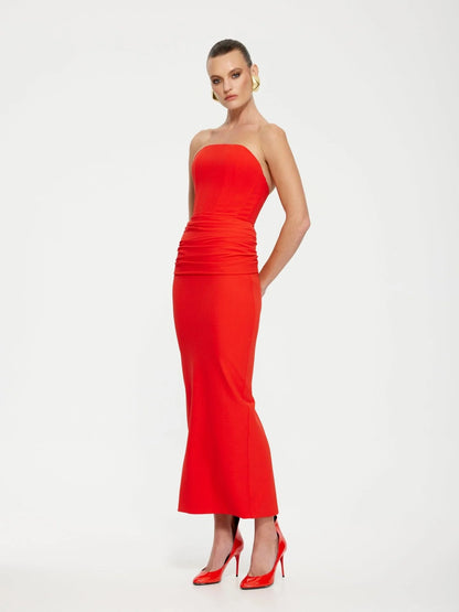 Astor Midi Dress - Red