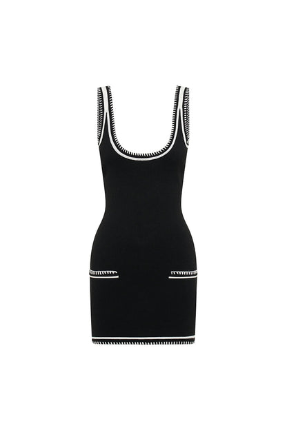 Beverly Mini Dress - Black/White