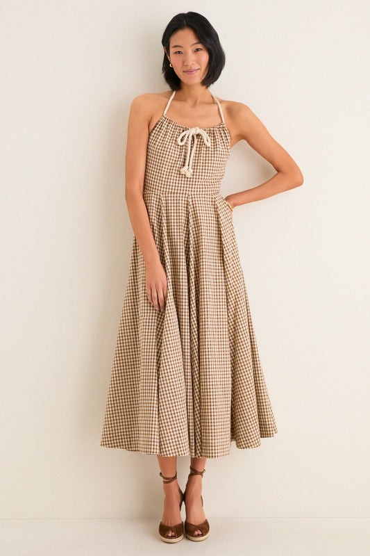 Mocha Gingham Sierra Dress
