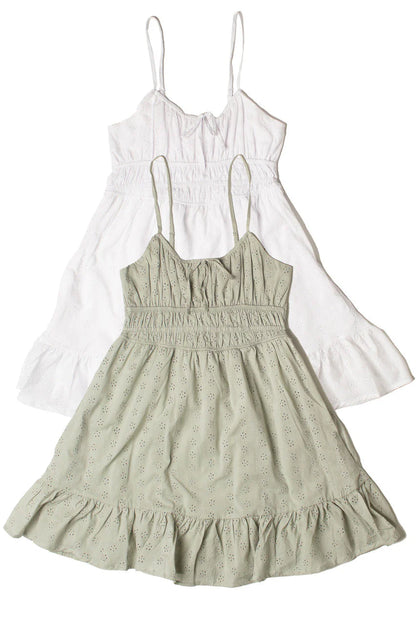 Floral Eyelet Milkmaid Mini Dress