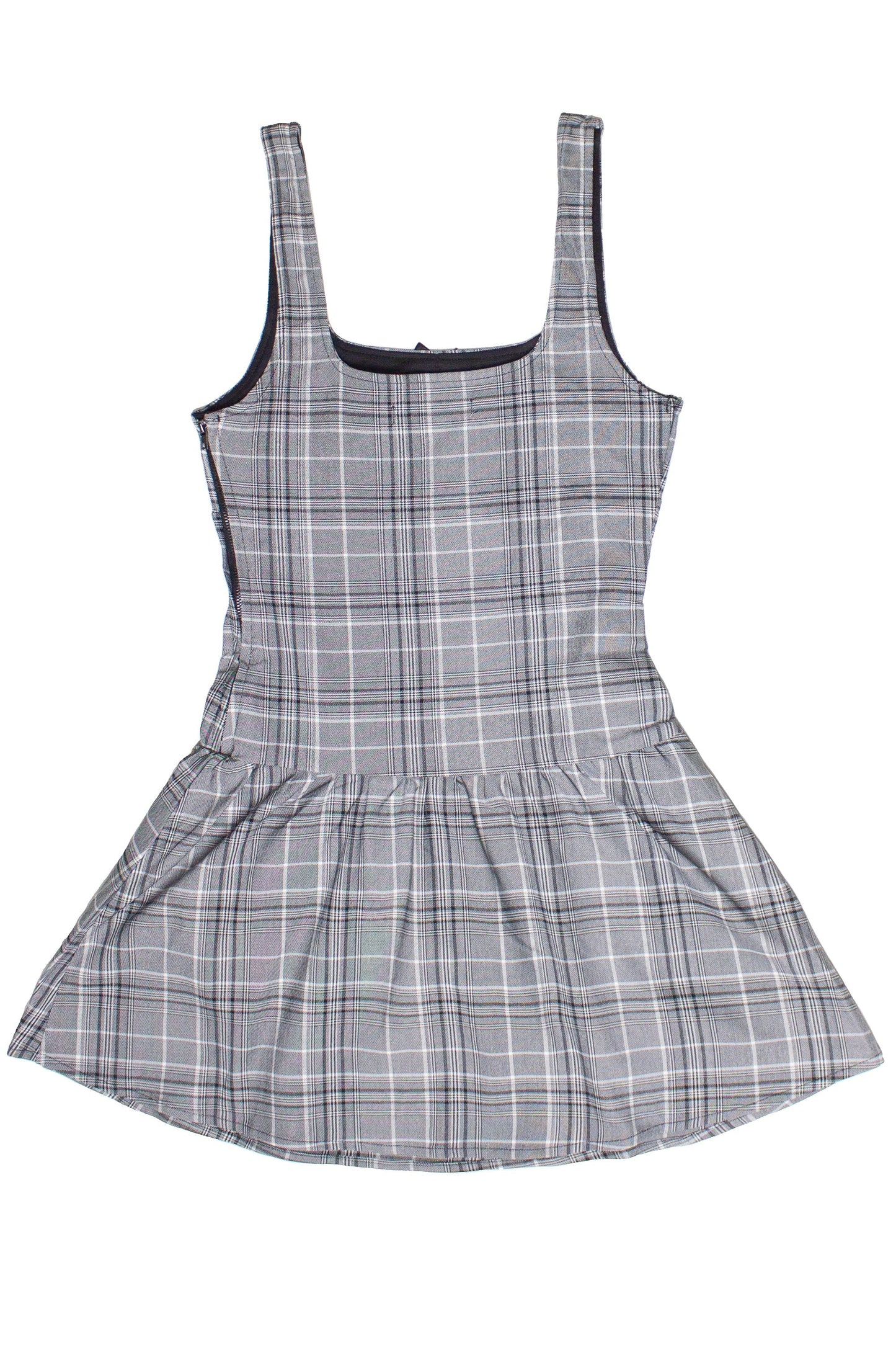 Drop Waist Plaid Mini Skort Dress