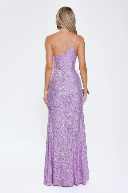 A New Glow Sequin Maxi Dress Lilac
