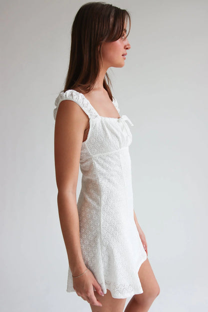Eyelet Fit & Flare Mini Dress