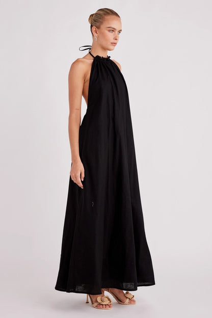 Alysse Halter Maxi Dress - Black