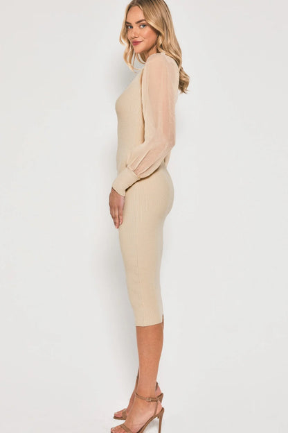 Amelia Knit Midi Dress - Cream