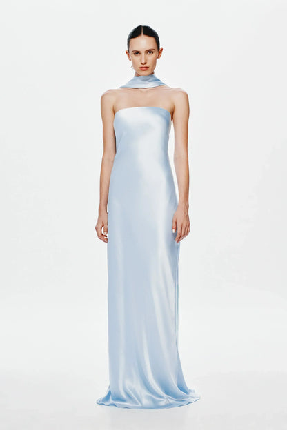 Misha Lilia Satin Gown - Dove