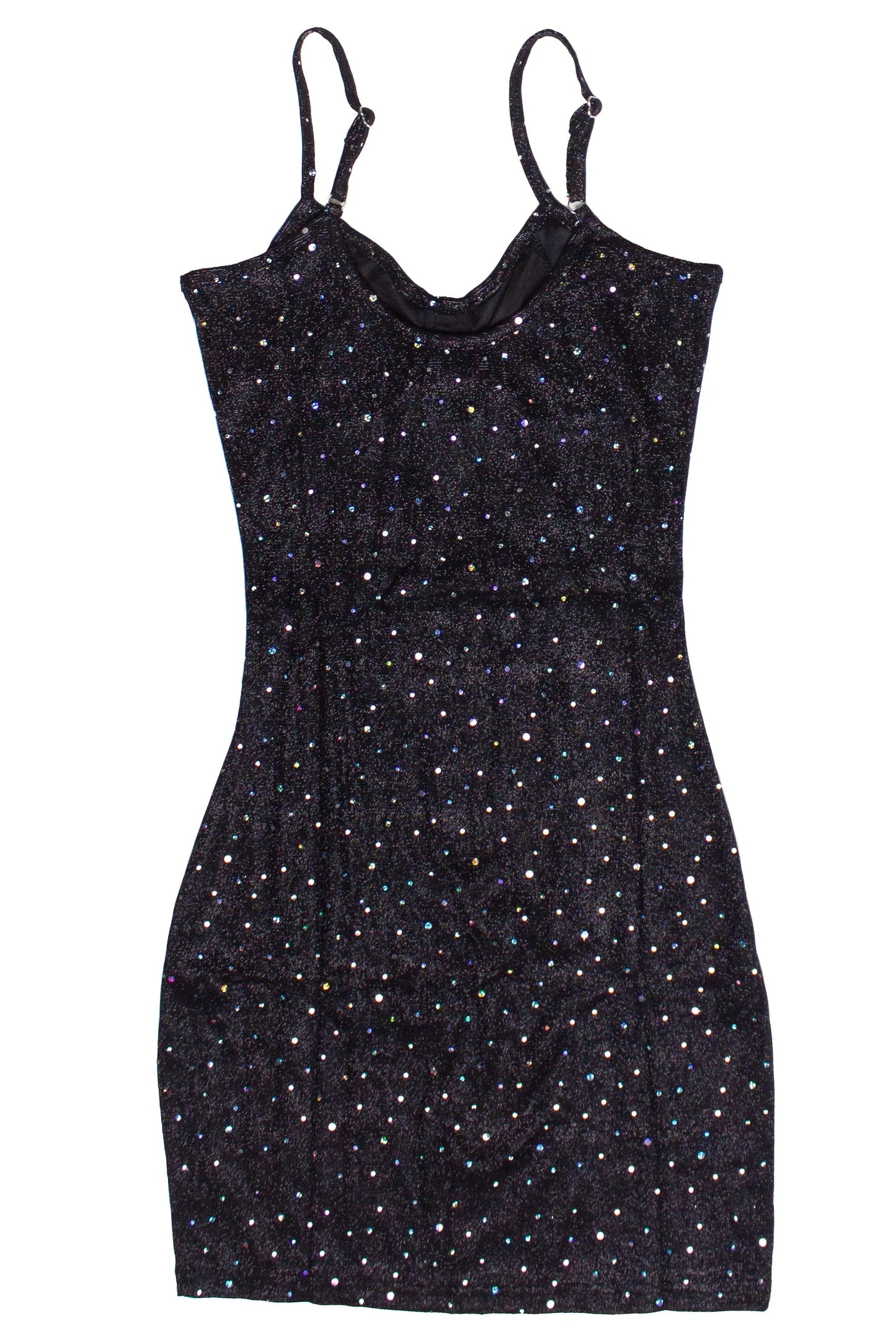 Holographic Glitter Bustier Mini Dress