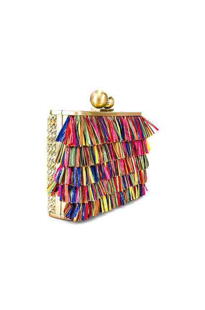 Carlita Carnivale Fringe Clutch Bag - Multi