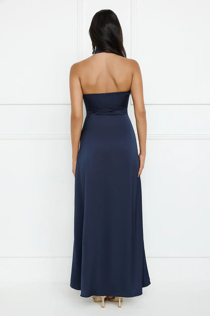 Sonnet Satin Halter Maxi Dress