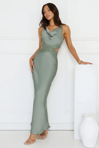 Satin Embrace Maxi Dress