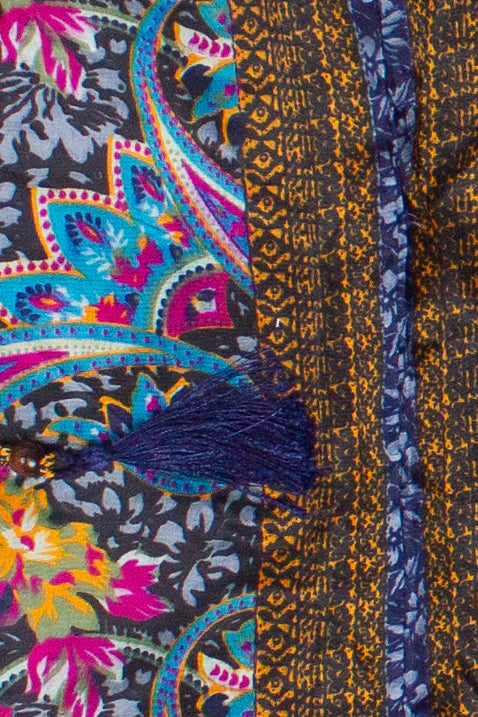 Patterned Scarf Halter Dress