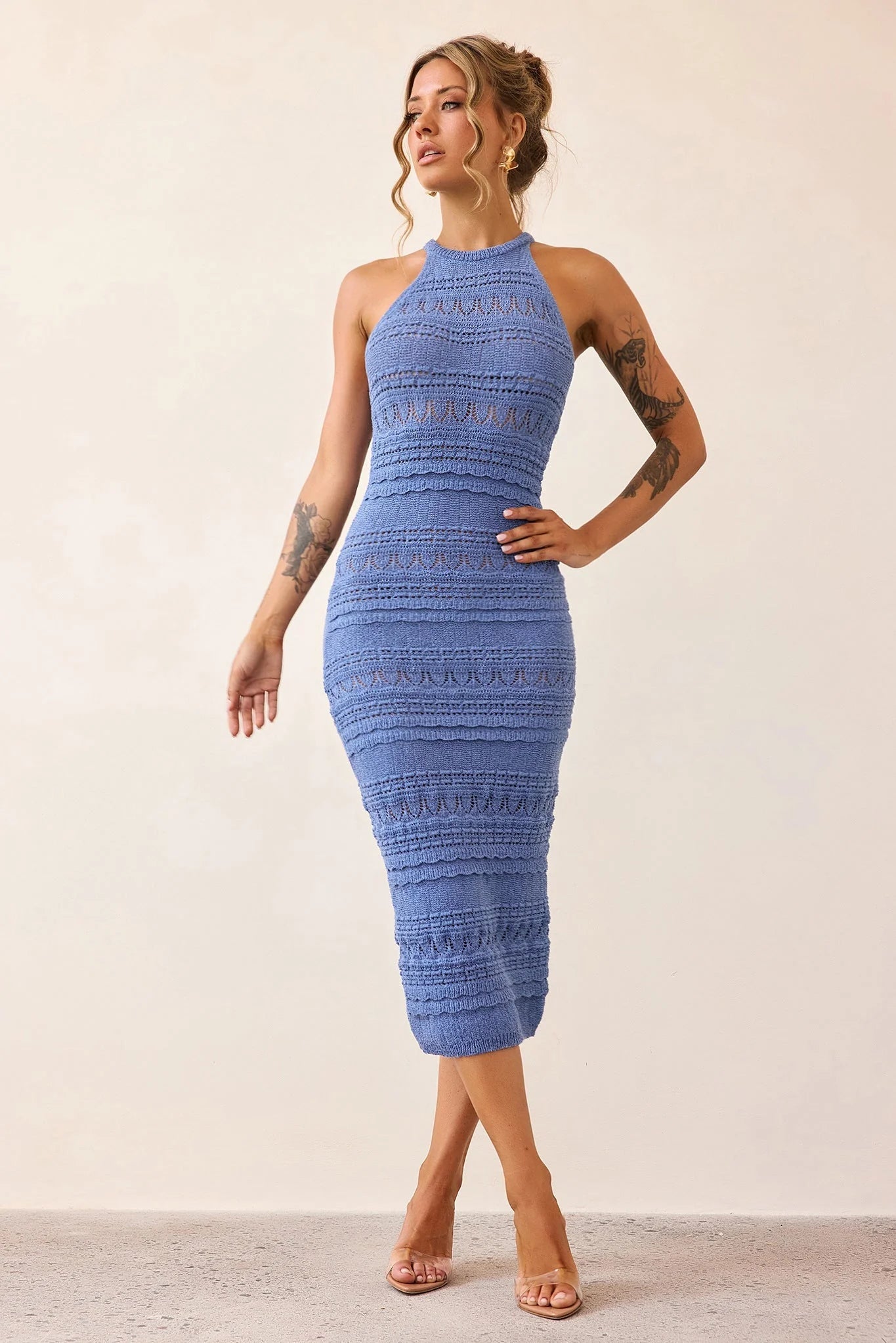 Kaila Knit Midi Dress - Midnight Blue