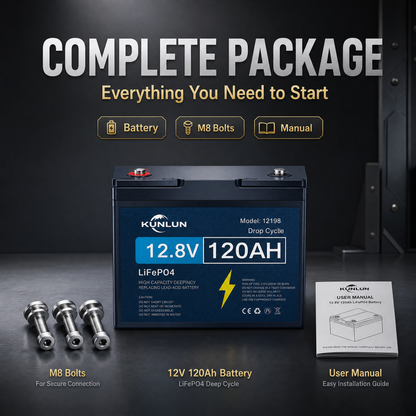 ⚡ KUNLUN 12V 120Ah LiFePO4 Battery | Reliable Deep Cycle Power