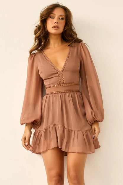 In Heaven Mini Dress - Chocolate