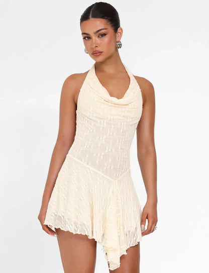 Fiorella Mini Dress - White : Lace : Cream