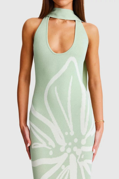 Jemima Halterneck Maxi Dress - Sage