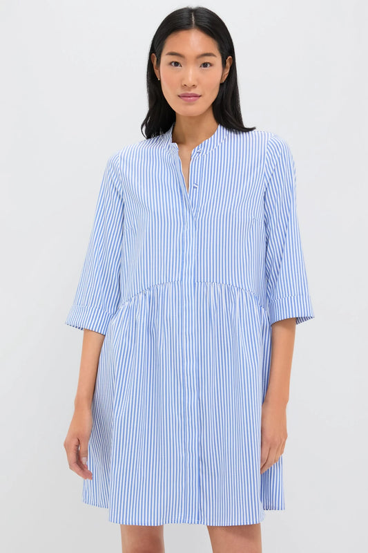 Blue Stripe Royal Shirt Dress