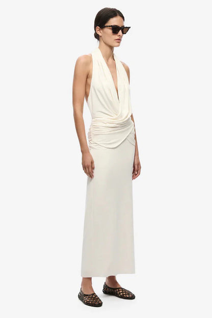 Misha Cabana Cupro Dress - Ivory