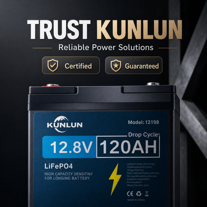 ⚡ KUNLUN 12V 120Ah LiFePO4 Battery | Reliable Deep Cycle Power