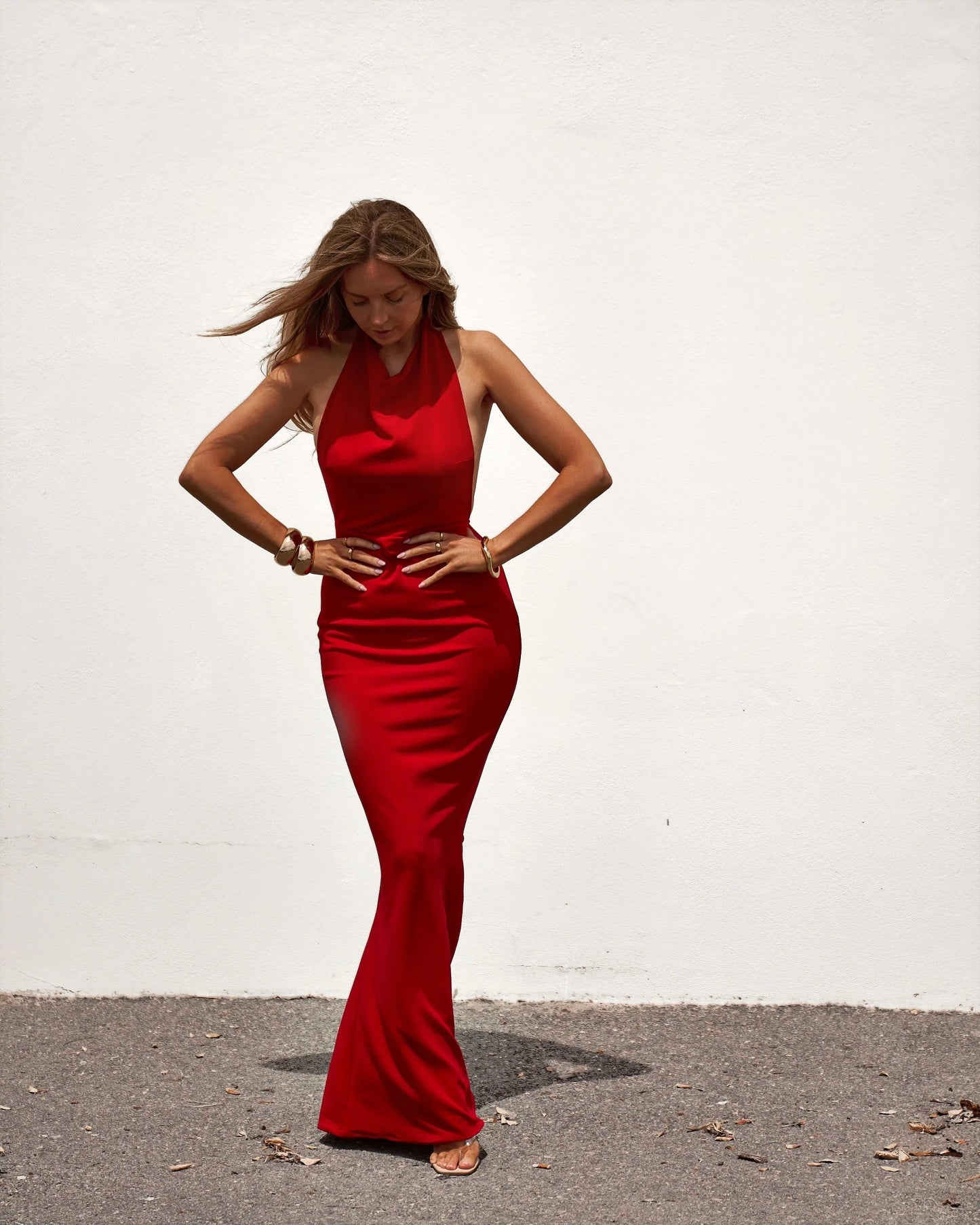 Backless Gown - Chilli