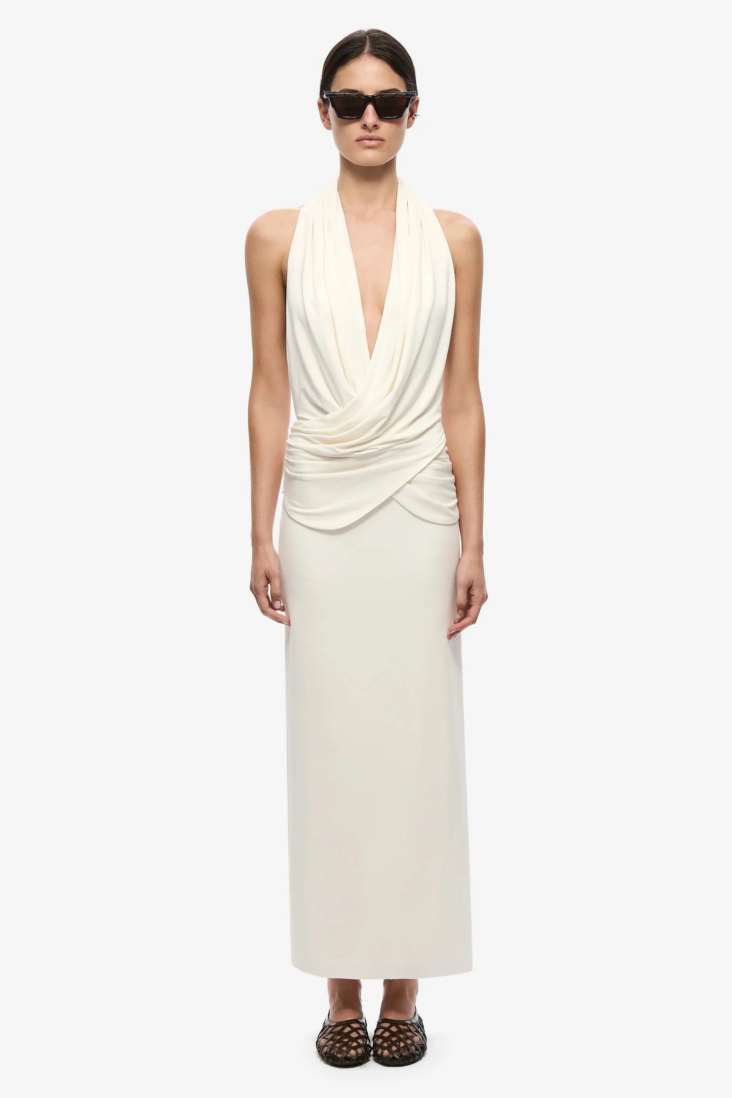 Misha Cabana Cupro Dress - Ivory