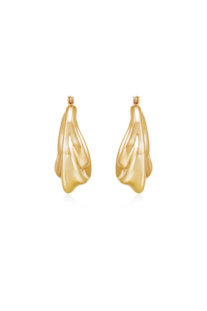 Crescent Swirl Hoop Earrings