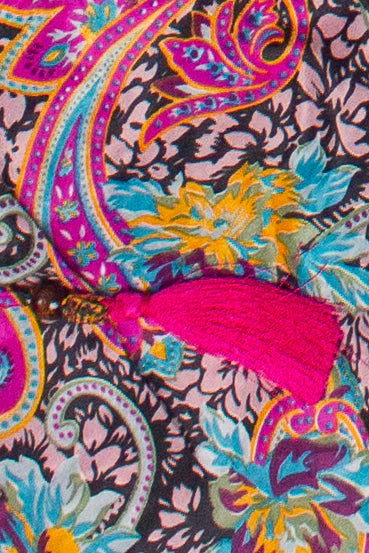 Patterned Scarf Halter Dress