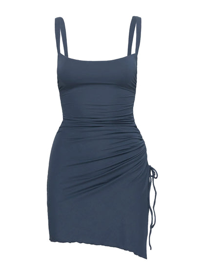 Melda Square Neck Mini Dress Navy