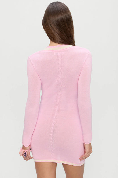 Logan Knit Mini Dress - Pink Cloud