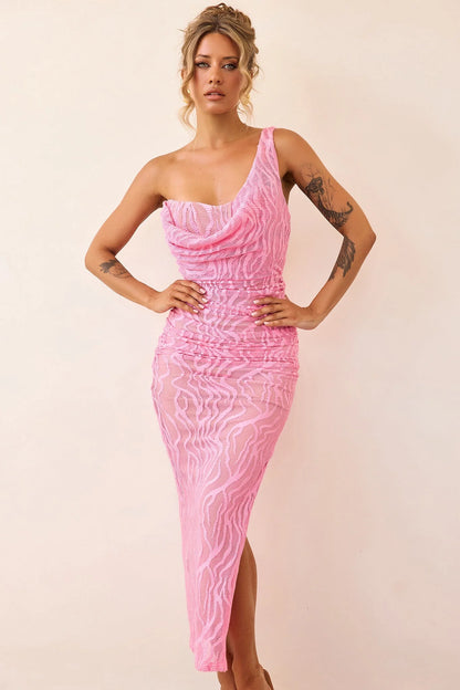 Spotlight Lace Maxi Dress - Pink
