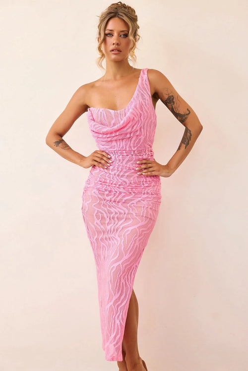 Spotlight Lace Maxi Dress - Pink