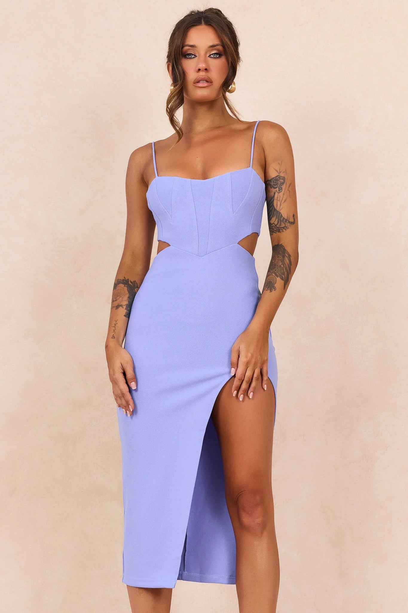 Beth Midi Dress - Steel Blue
