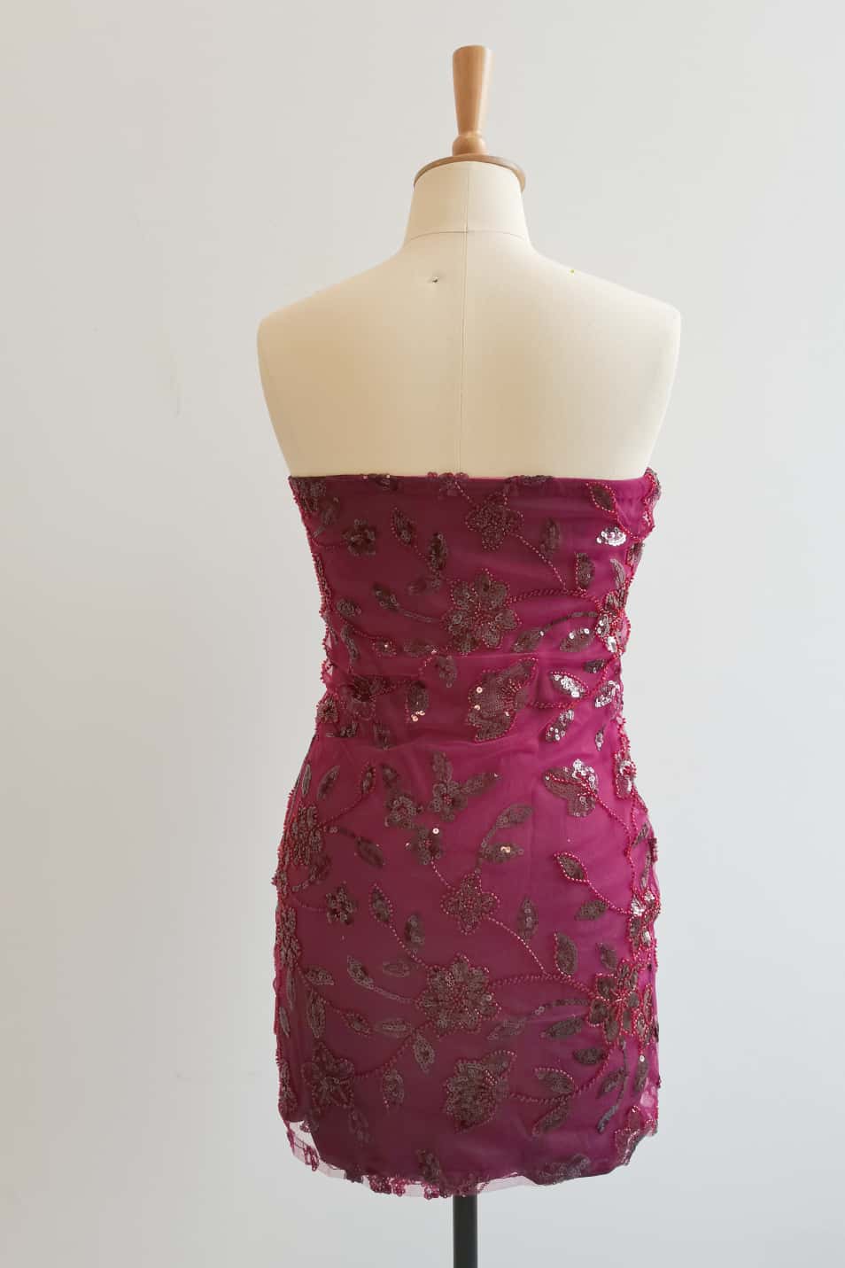 Strapless Sage Beaded Flowers Tight Short Dress