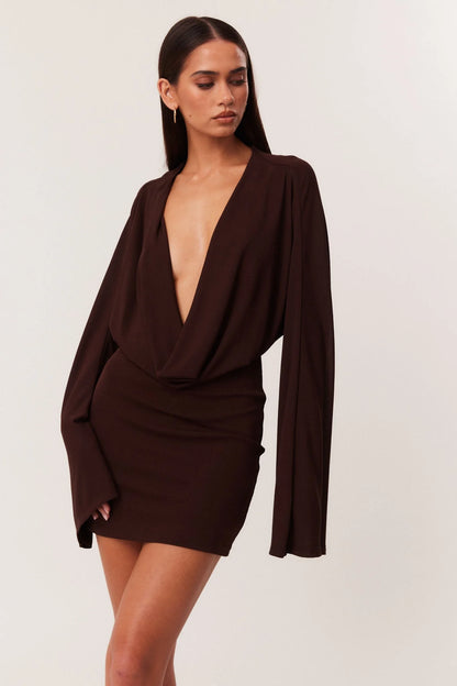Yolanda Mini Dress - Chocolate