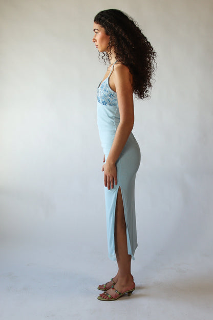 Sequin Beaded Halter Maxi Dress