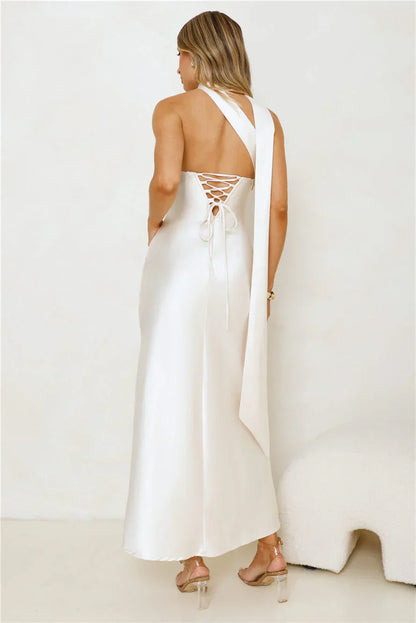 Be Noticed Strapless Satin Maxi Dress