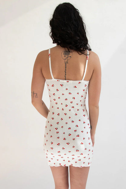 Bow Detail Fruit Print Mini Dress