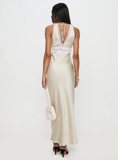Persefonie Lace Maxi Dress Champagne